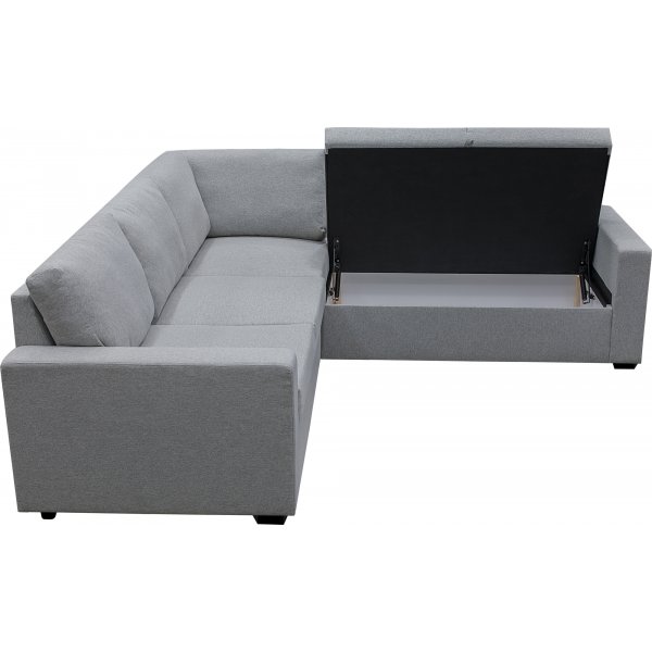 Hjørnesofa Belissa med sengefunksjon og oppbevaring - 235x235 cm - mørkegrå Hjørnesofa Belissa med sengefunksjon og oppbevaring - 235x235 cm - mørkegrå