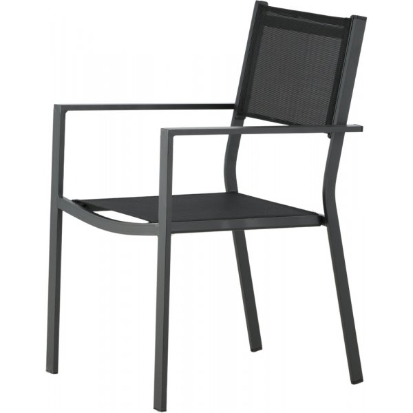 Chania stabelbar utendrs spisestuestol - Svart + Tekstilimpregnering for utembler