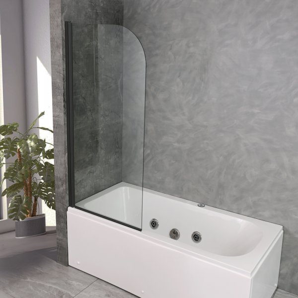 Badekarvegg Novelle - Avrundede hjørner | svart Badekarvegg Novelle - Avrundede hjørner | svart