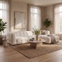 Sofa Kremfarget Teddy 322 cm