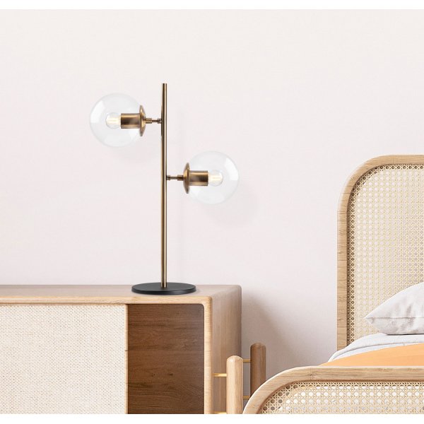 Fasettbordlampe klar - Vintage