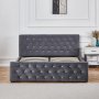 Sengeramme med oppbevaring 160 x 200 cm - Gr� fl�yel - Dubai