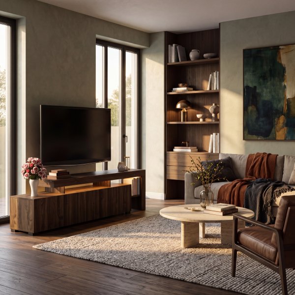 TV-stativ Beliz 192 cm - Valnøtt TV-stativ Beliz 192 cm - Valnøtt