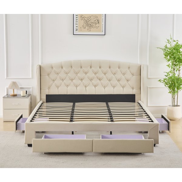Sengeramme 180 x 200 cm - Beige
