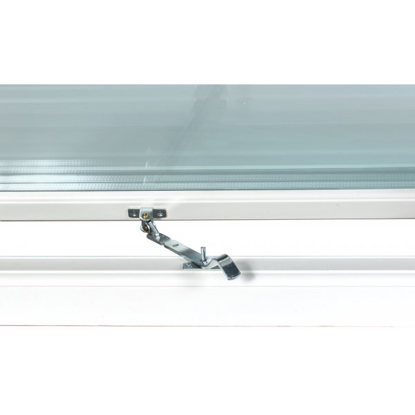 Topphengslet aluminiumsvindu i 3-lags glass, utovergende - U-verdi 1,1 + Drivreim