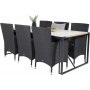 Tornsborg Spisegruppe (200x100) - Sort/Gr - 6 Stoler