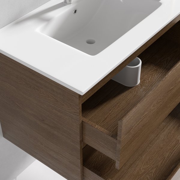 Baderomsmbler Milan 80 cm - Valntt + Toalettpapirholder