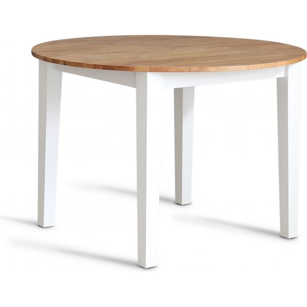 Rundt spisebord Ø110 cm Hvit / Oljet eik - Dalön Rundt spisebord Ø110 cm Hvit / Oljet eik - Dalön