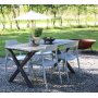Spisegruppe Scottsdale: 150 cm grtt trebord inkludert 4 stk. stablebare Abbe-stoler