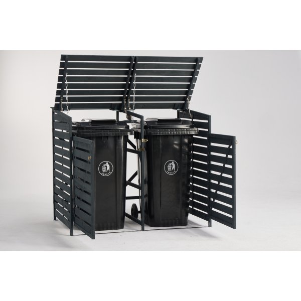 Søppellager i tre | Grå Søppellager i tre | Grå