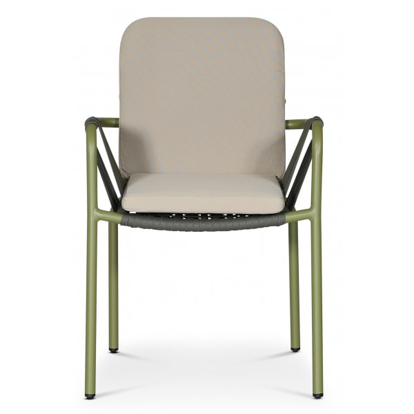 Lincoln stabelbar utestol - Grønn med beige pute Lincoln stabelbar utestol - Grønn med beige pute