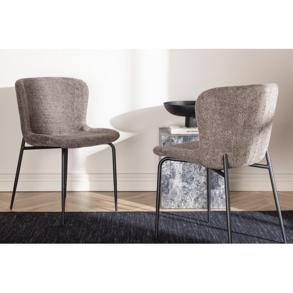 Modesto spisestol - Brun boucle