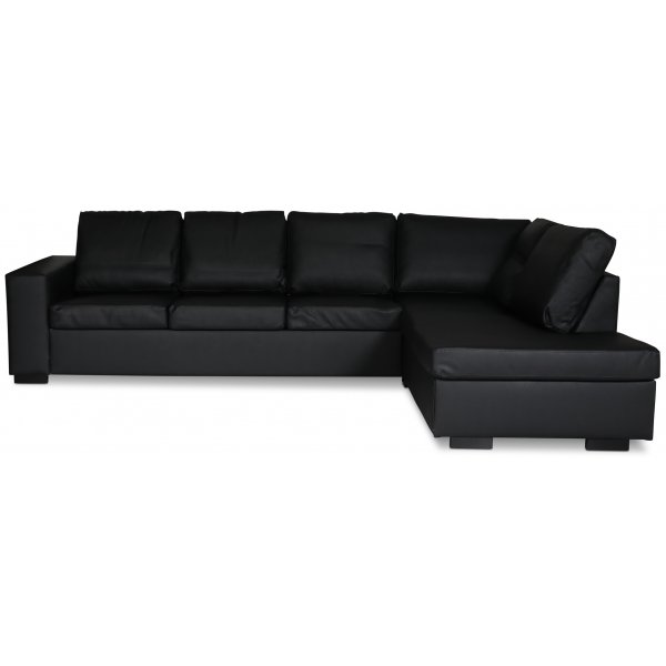 Sovesofa i PU 302 cm svart - Solna
