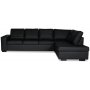 Sovesofa i PU 302 cm svart - Solna