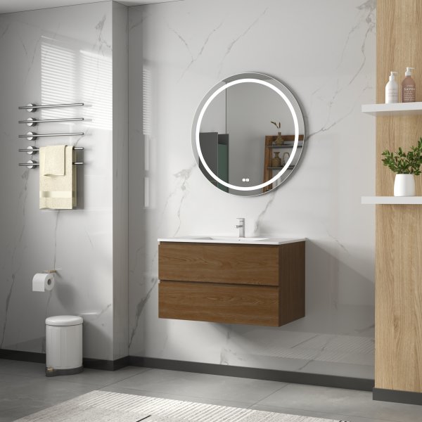 Baderomsmbler Milan 80 cm - Valntt + Toalettpapirholder