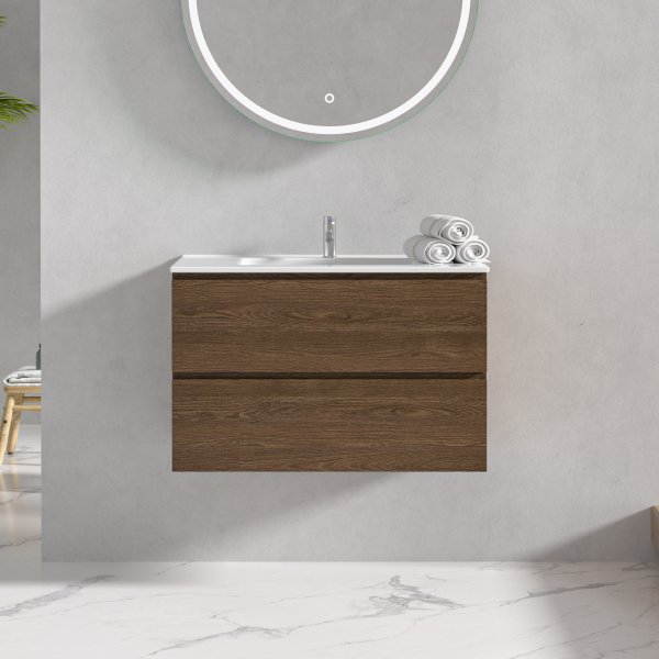 Baderomsmbler Milan 80 cm - Valntt + Toalettpapirholder