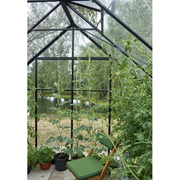 Drivhus Universal - Sort med herdet glass 9,9 m�