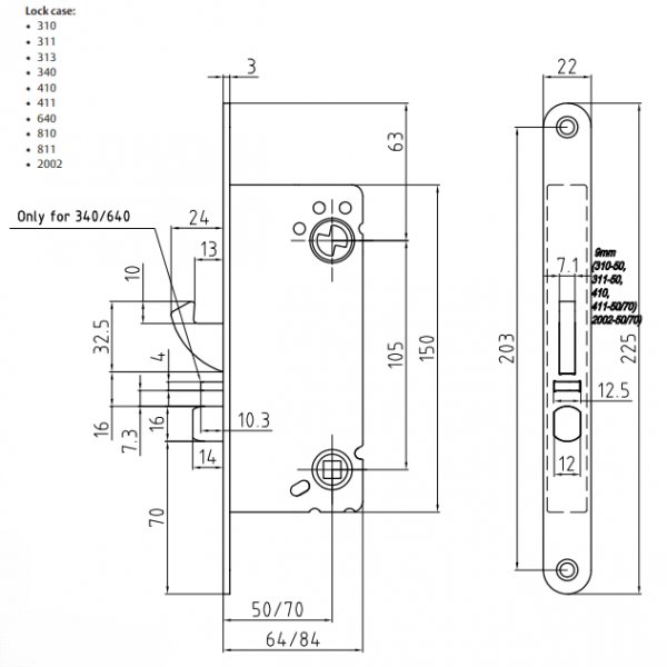 Lshus ASSA ABLOY 2002-50 - Venstre