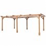 Pergola i tre 6x3 m furu m�rkebrun uteplass til hage