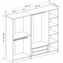 Cavolo garderobeskap 225x52x210 cm - Hvit/svart