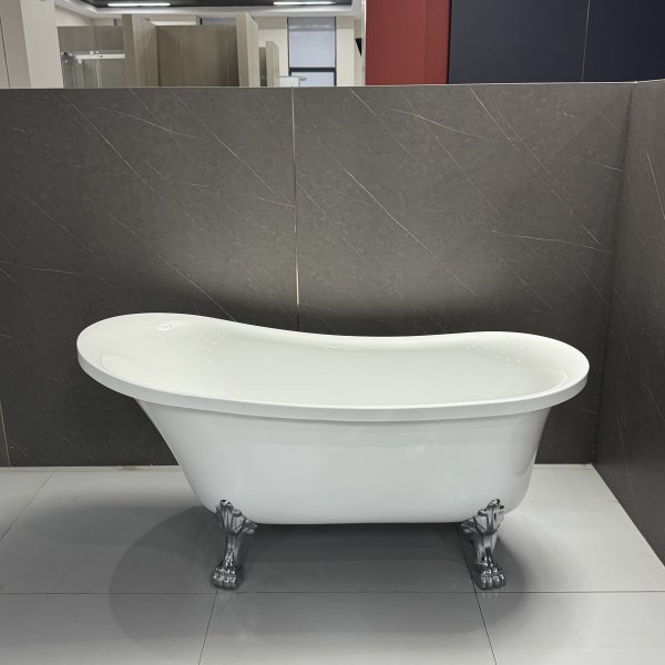 Frittst�ende Kapolei badekar med klof�tter 150 � 75 cm