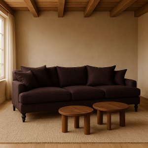Sofa Dalton 225 cm - Mørkebrunt imitert skinn Sofa Dalton 225 cm - Mørkebrunt imitert skinn