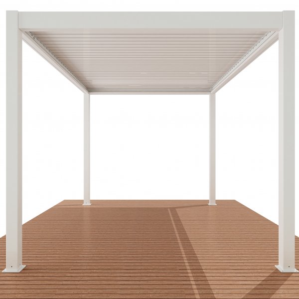 Motorisert pergola 4x3m | Aluminium | Innebygd LED-belysning | Hvit Motorisert pergola 4x3m | Aluminium | Innebygd LED-belysning | Hvit