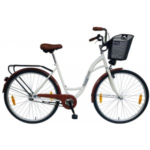 Damebysykkel - Kremfarget - 28" hjul | 20" stålramme + Lås kjede Damebysykkel - Kremfarget - 28" hjul | 20" stålramme + Lås kjede