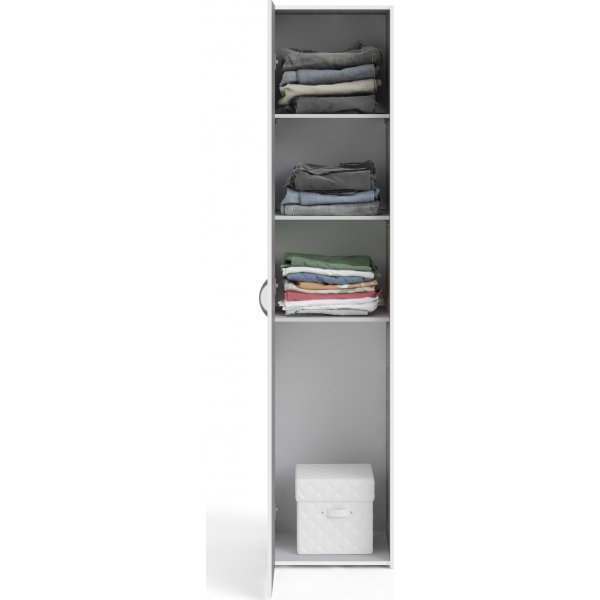 Hvit Space-garderobe - 40 cm bred - 175 cm høy Hvit Space-garderobe - 40 cm bred - 175 cm høy