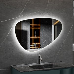 LED-speil 90x60 cm med antidugg og dimbart lys