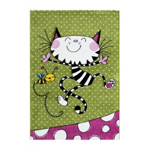 Barneteppe Holly - Kittygr�nn - 120x170 cm