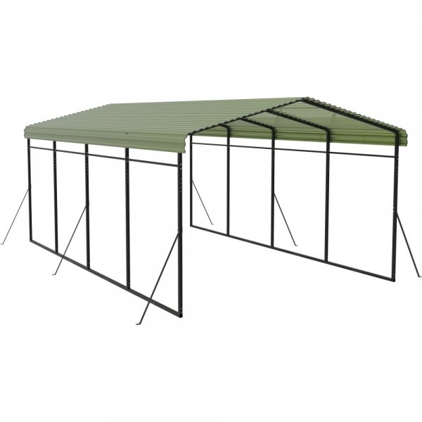 Carport med metallramme og fargeplate