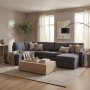 U-formet sovesofa Dream med oppbevaring - 299 cm - m�rkegr�