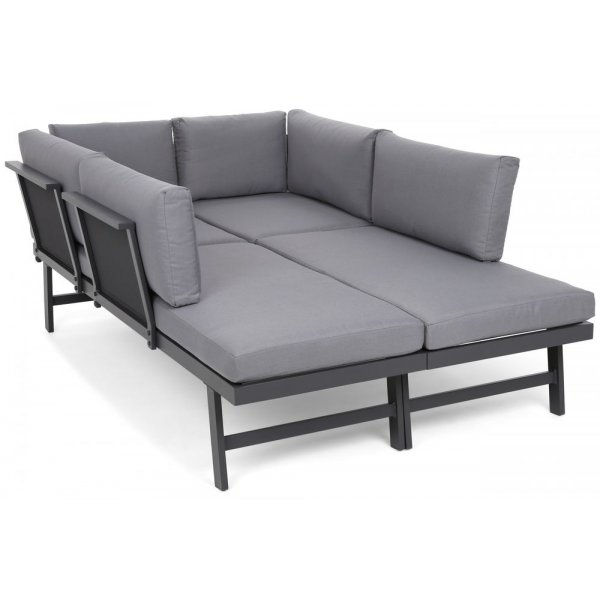 Modulsofa Porto med bord - Gr�/m�rkegr�