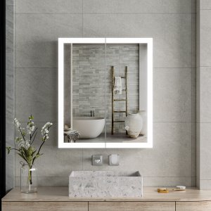Speilskap - Cortona | Myktlukkende dobbeltdører | LED-belysning Speilskap - Cortona | Myktlukkende dobbeltdører | LED-belysning