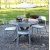 Spisegruppe Scottsdale: Rundt grått trebord inkludert 4 stk. Abbe stablebare stoler