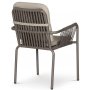 Utestol stabelbar gr� med beige pute - Lincoln