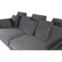 Sofa 250 cm bred mørkegrå fløyel 114 cm dyp Sofa 250 cm bred mørkegrå fløyel 114 cm dyp