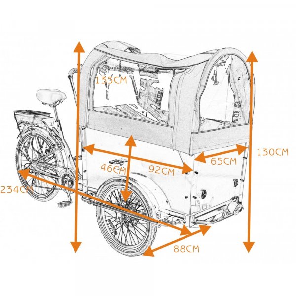 Lastesykkel med brun kasse - 250W + Ls kjede