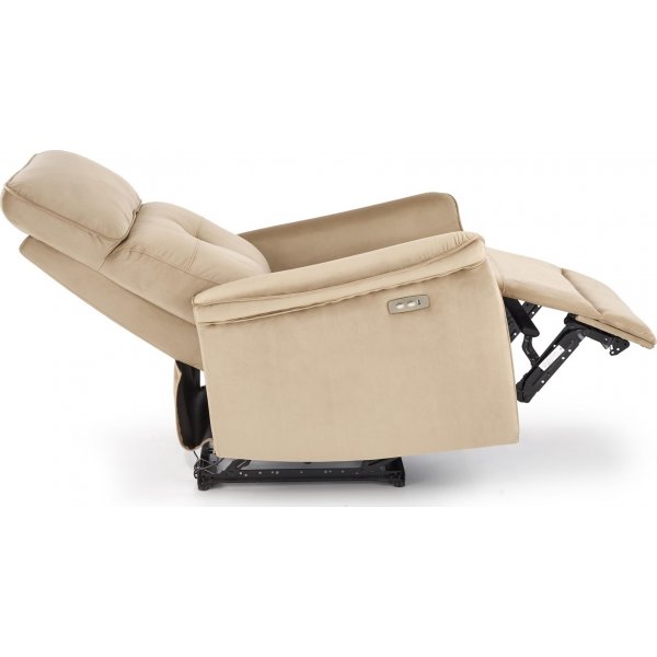 Semir elektrisk hvilestol med USB - beige fl�yel