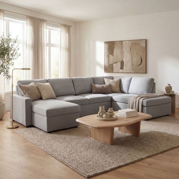 U-sofa sovesofa Tärnö vendbar med oppbevaring - 304 cm - lys grå U-sofa sovesofa Tärnö vendbar med oppbevaring - 304 cm - lys grå