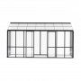 Svart vinterhage mot vegg 14,8 m� - Aluminium og glass med skyved�rer