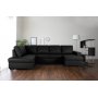 1 Solna U-sofa i svart PU A3D