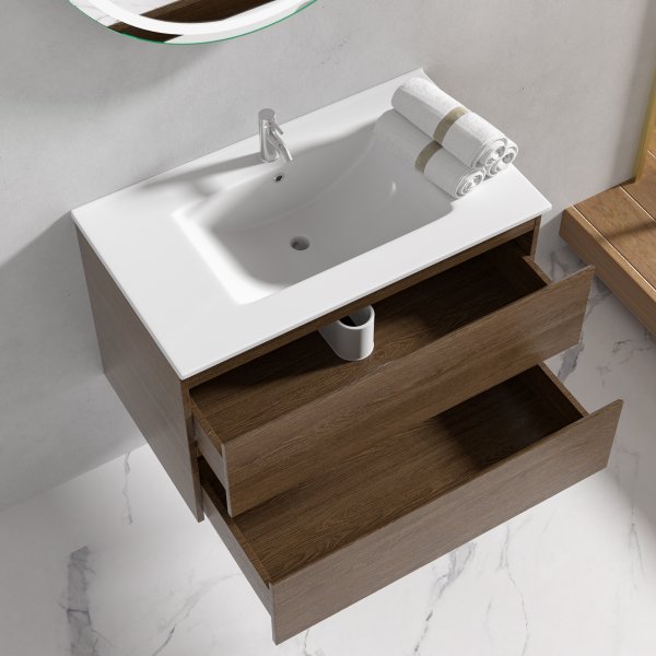 Baderomsmbler Milan 80 cm - Valntt + Toalettpapirholder