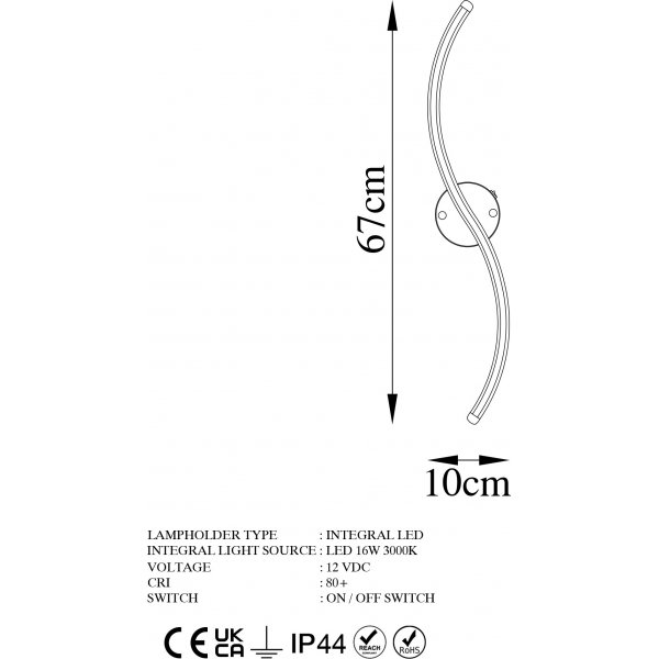 Vegglampe Gull