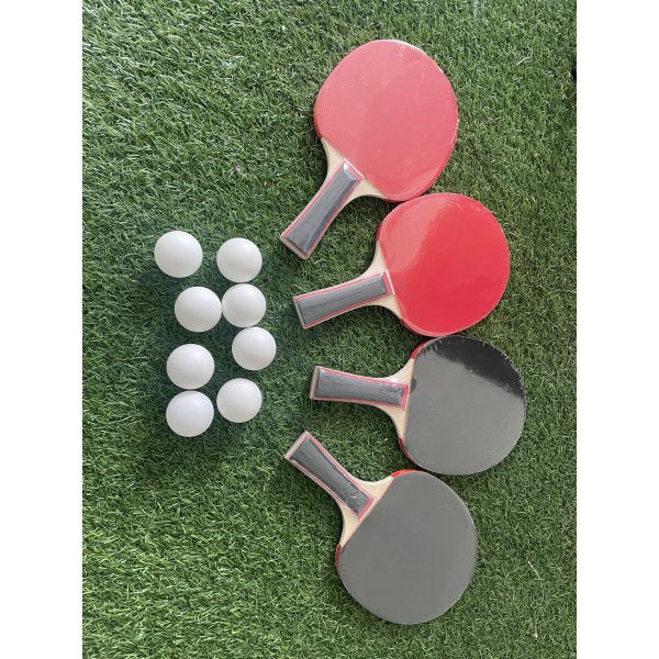 Bordtennissett - 4 stativer + 8 baller