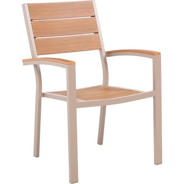 Utendørs spisegruppe - Las Vegas | Beige og aluminium | 8 lenestoler Utendørs spisegruppe - Las Vegas | Beige og aluminium | 8 lenestoler