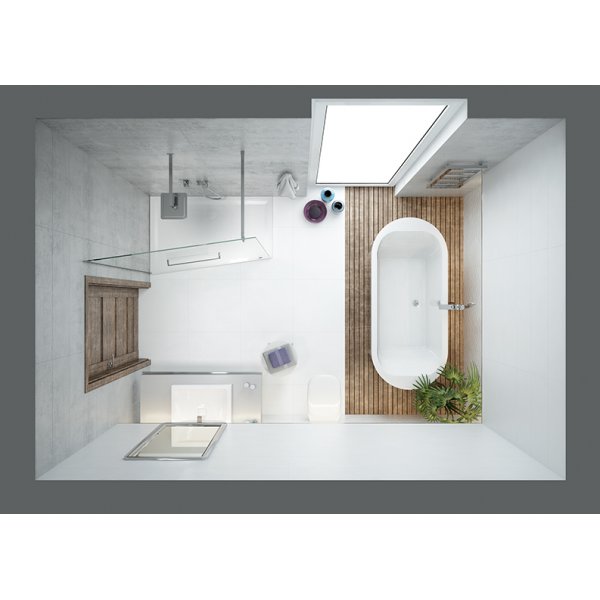 Oval badekar - Free Line | Dybde 45 cm