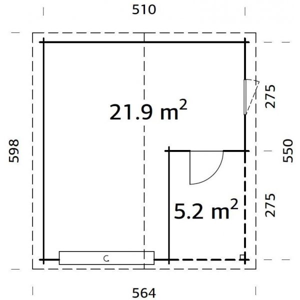Garasje Roger med takport - 21,9+5,2 m² Garasje Roger med takport - 21,9+5,2 m²