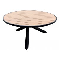 Pisa rundt utebord Ø150 - Svart/eik-Polywood Pisa rundt utebord Ø150 - Svart/eik-Polywood